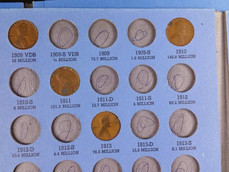 lot 95 image: Lincoln Wheat & Lincoln Mememorial Penny Collections in Whitman Books