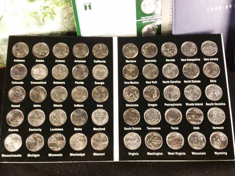 lot 96 image: Three 50 State Quarter Sets, Jefferson Nickels in a Whitman, etc.