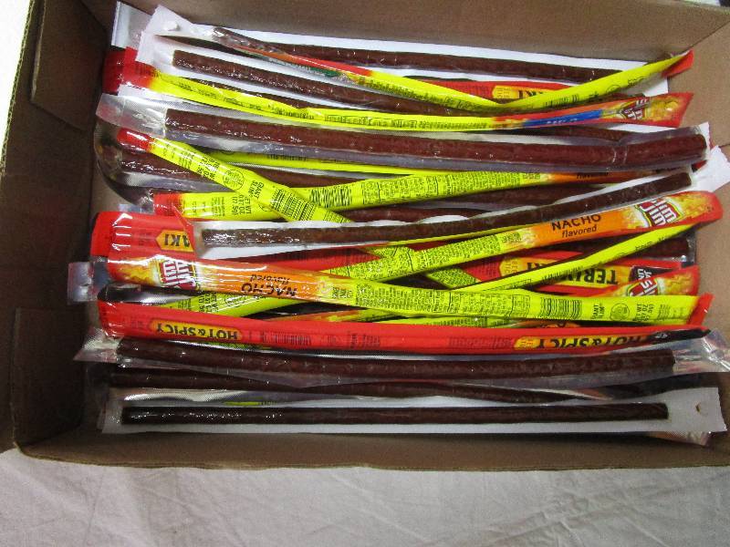 lot 27 image: Variety of 30 Long Sticks of Beef Jerkey
