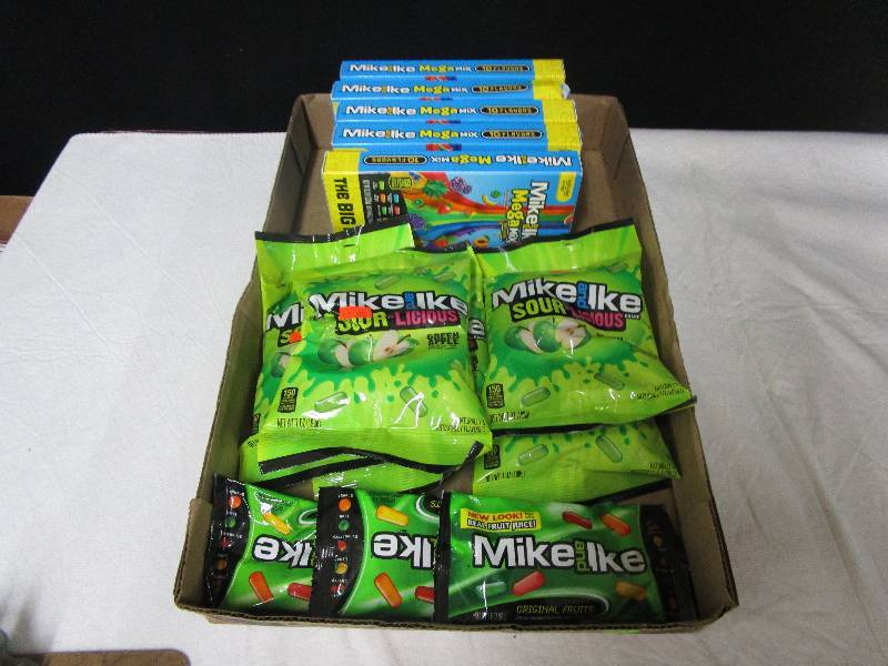 lot 75 image: 5 Mike and Lke mega mix and  6 bags of mike and lke sour-licious