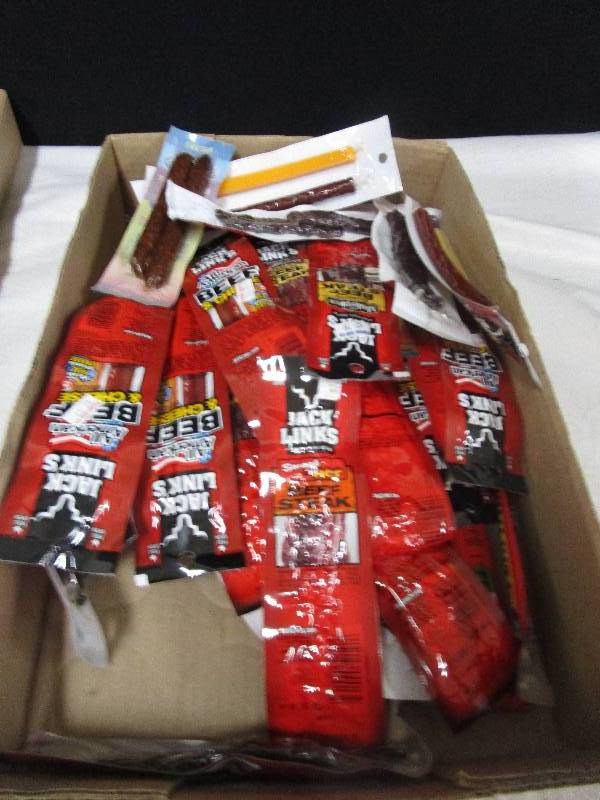 lot 123 image: assortment of 37 beef sticks