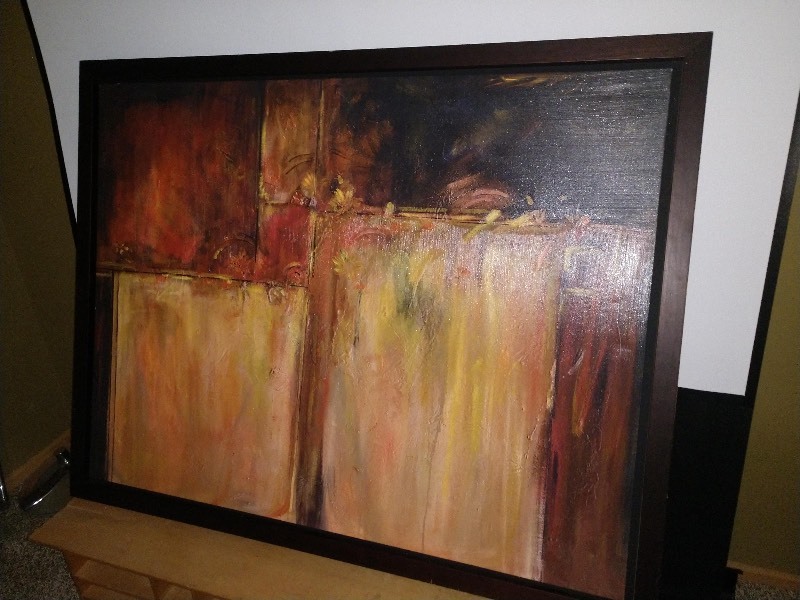 lot 16 image: Framed Oil Painting Cloaked Magic 