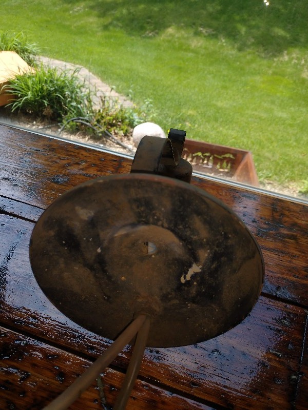 lot 40 image: Antique Gas Station Entry Door Metal Light