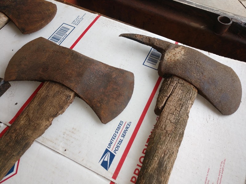 lot 46 image: Axes (6) and Axe Heads (3)