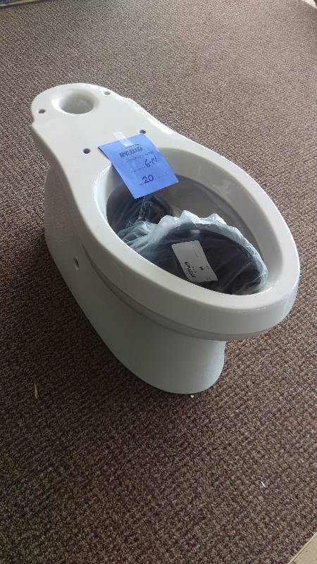 lot 20 image: NEW-- WHITE TOILET BOWL