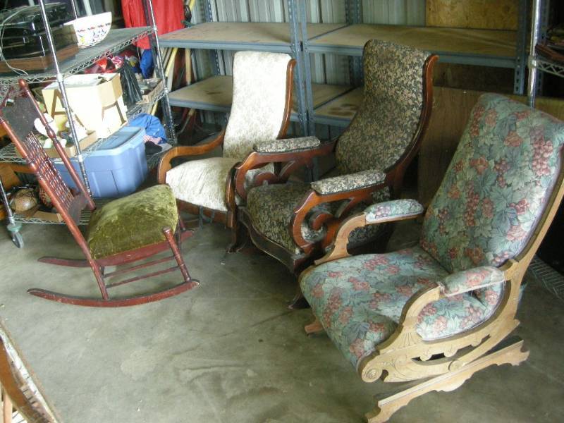 lot 7 image: 4 Antique Rocking Chairs