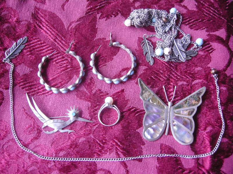 lot 59 image: Southwest Look Sterling Turquoise, etc, Jewelry