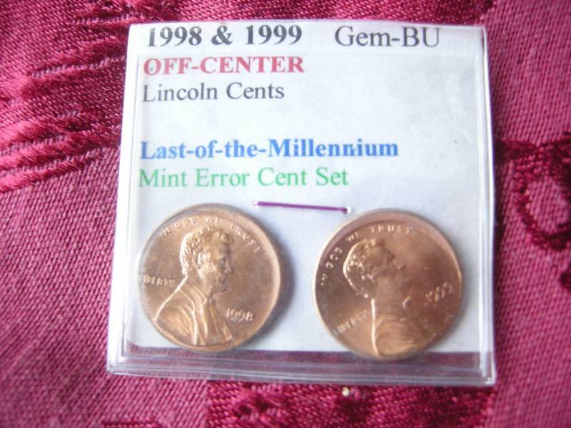 lot 64 image: 1998-1999 Off Center Error Coin Set