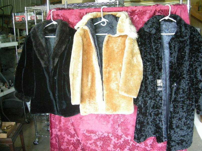 lot 88 image: 3 Vintage Faux Fur Coats