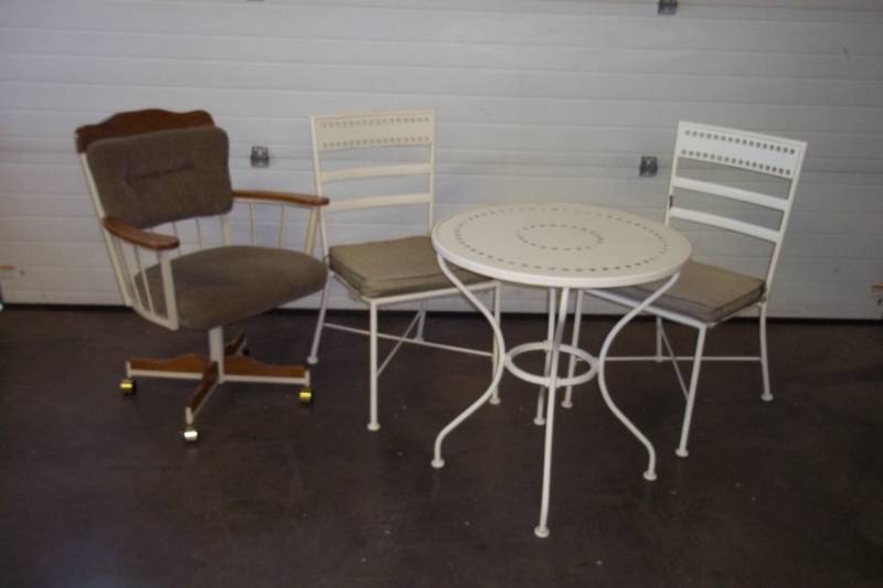 lot 42 image: Table with pair of Chairs and office Chair