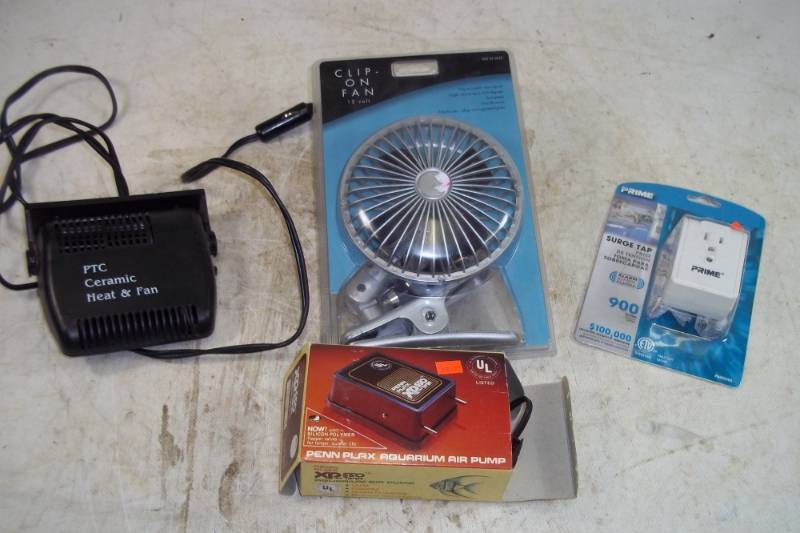 lot 13 image: Heater, Fan, aerator and surge protector