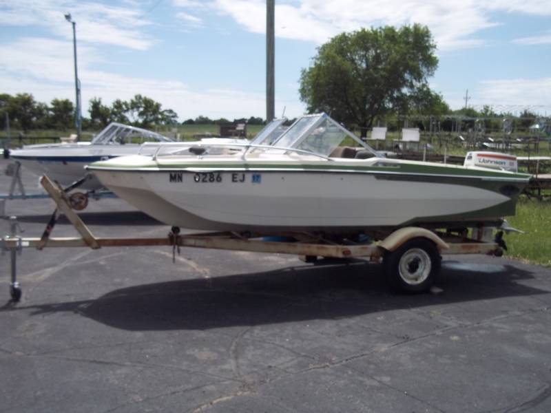 1973 Glastron Boat and trailer and 55 HP Johnson with tilt and trim motor, Advanced Sales Consignment Auction #237
