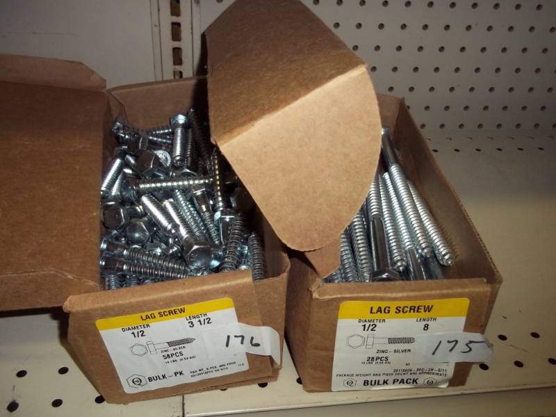 lot 166 image: 2 Boxes of 12 Lag bolts