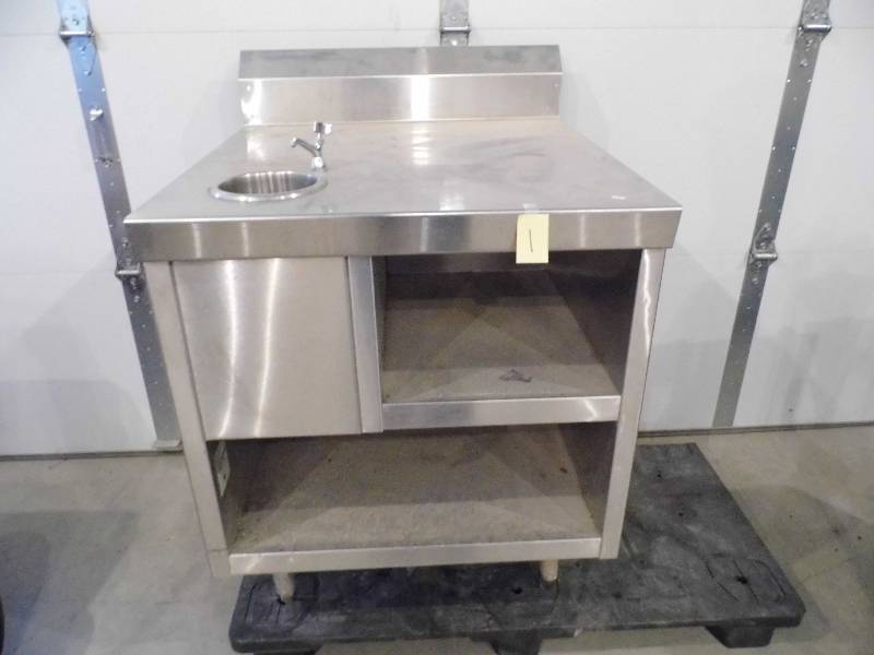 lot 1 image: Stainless Steel Table wsink