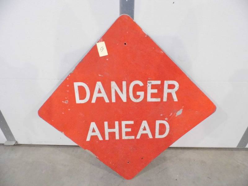 lot 58 image: Danger Ahead Sign