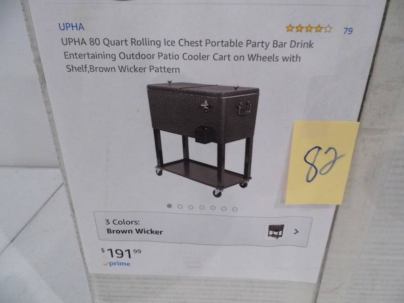 Rattan Rolling Ice Chest