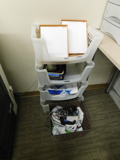 lot 96 image: BINS AND MISC OFFICE ITEMS