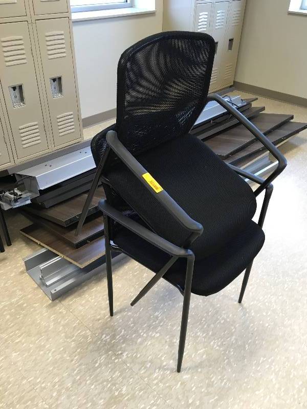 lot 289 image: TWO BLACK MESH CHAIRS