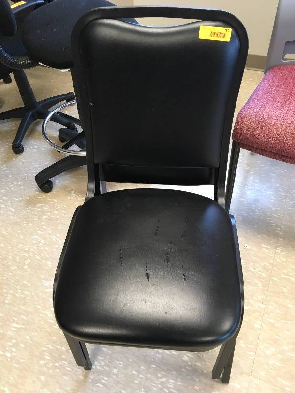 lot 290 image: TWO PLAIN BLACK CHAIRS