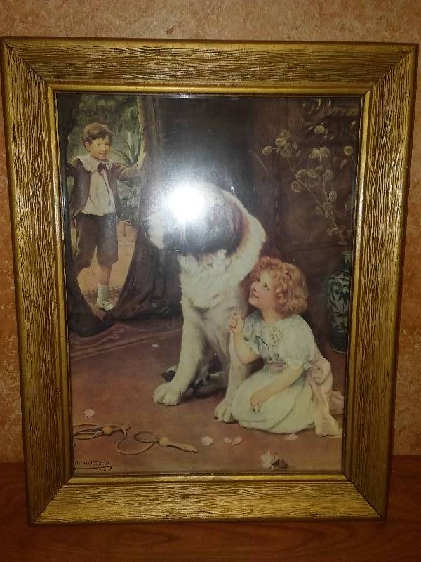 lot 12 image: Arthur J. Elsley, Hide and Seek, 1908, Gold Wood Frame, 19 x 15