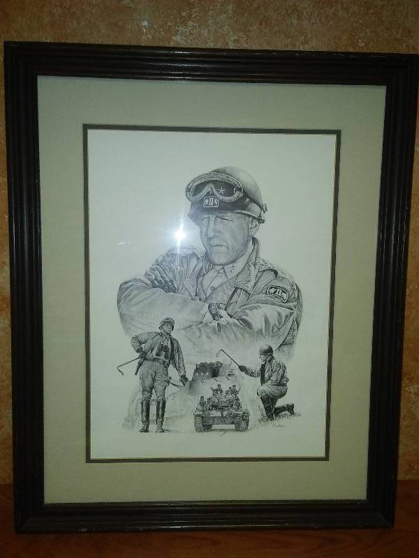 lot 13 image: Ron Adair Sketch Art, General George Paton