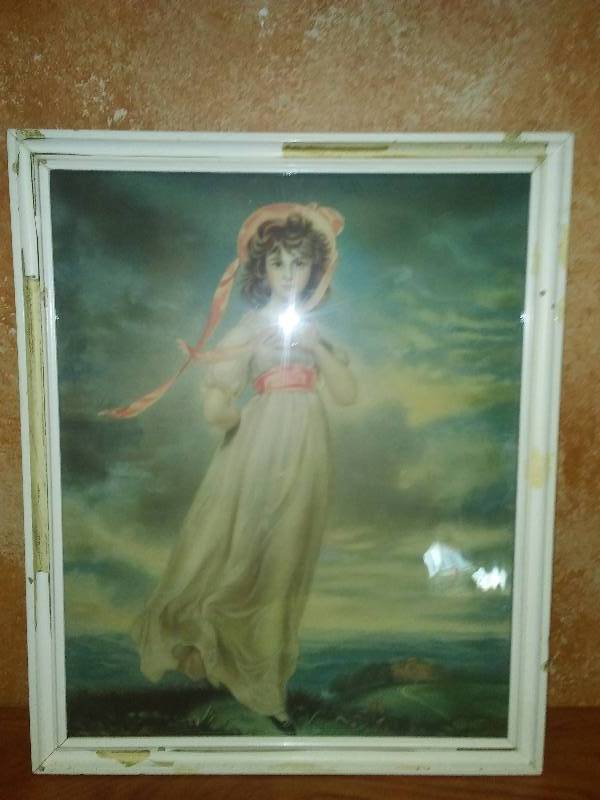 lot 47 image: Pinkie by Thomas Lawrence, in wood frame