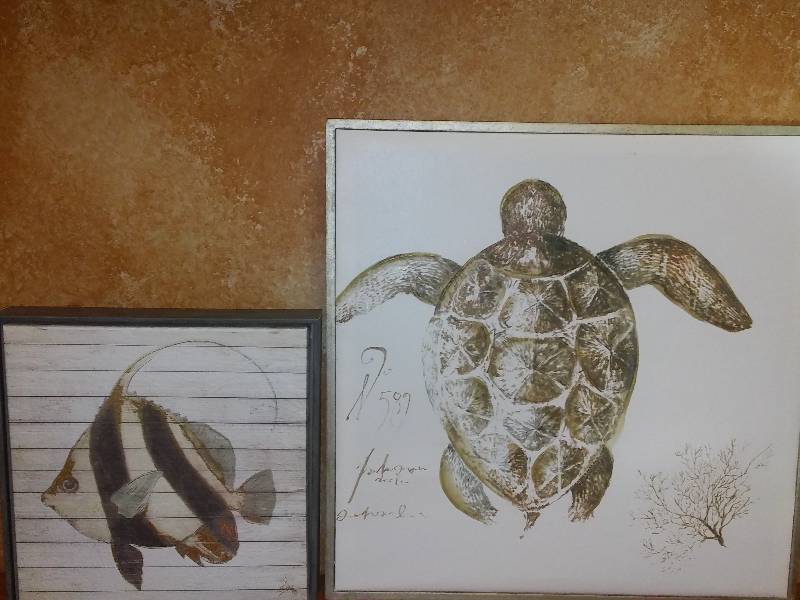 lot 53 image: Tortoise and Angel Fish (2) Lake Pictures