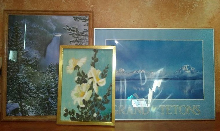 lot 57 image: Prints (2) and Canvas (1), Grand Tetons , Waterfall and more