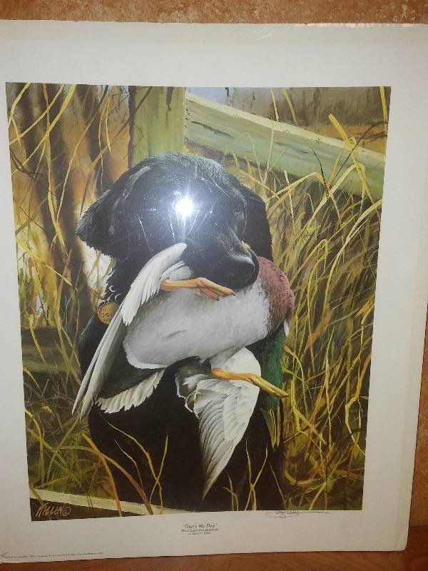 lot 43 image: James H Killen Thats my Dog, Black Lab Retriever, Signed