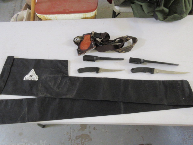 lot 319 image: ROD CASE AND FILET KNIVES