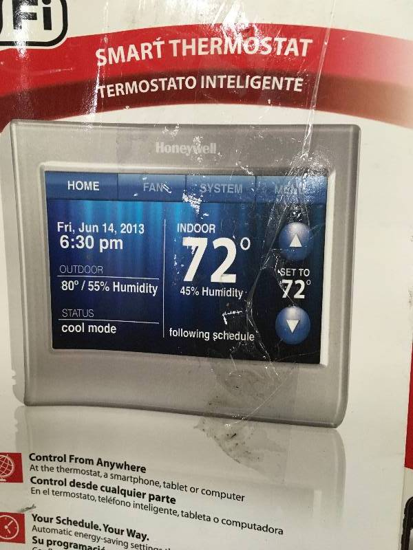 lot 13 image: Honeywell Wi-Fi Smart Thermostat open box in good condition