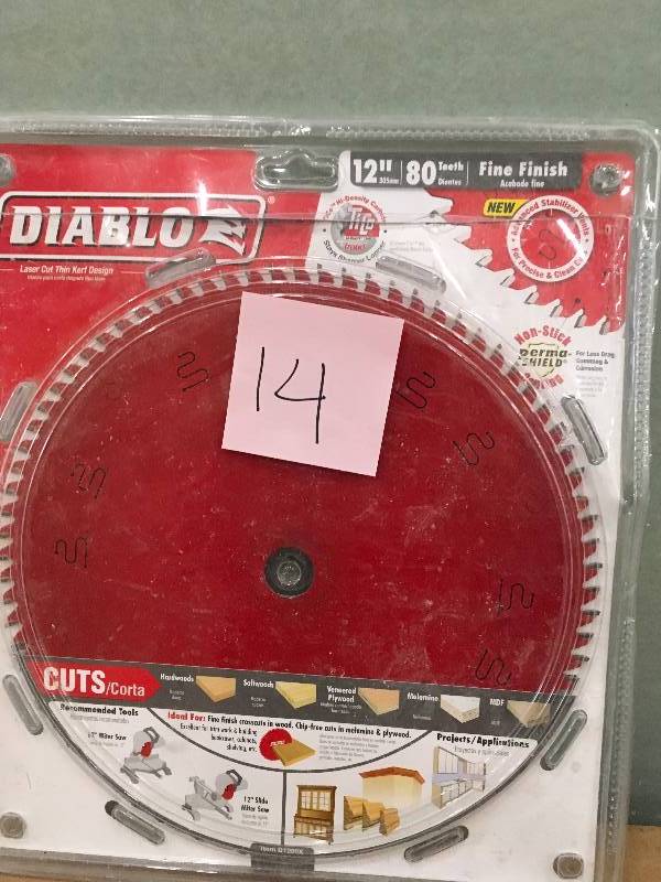 lot 14 image: Diablo 12 in. x 80-Teeth Finishing Saw Blade