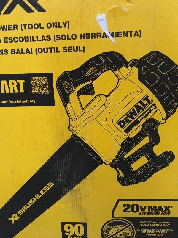 lot 47 image: DeWalt 90 MPH 400 CFM 20-Volt MAX Lithium-ion Cordless Handheld Leaf Blower - Battery and Charger Not Included Not Used