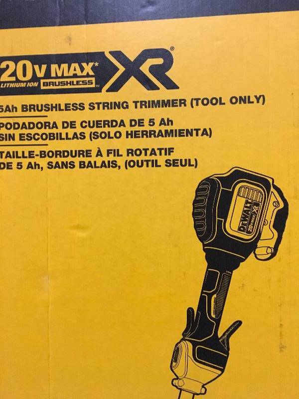 lot 48 image: DeWalt 13 in. 20-Volt MAX Lithium-Ion Cordless Brushless Dual Line String Grass Trimmer - Battery and Charger Not Included Not Used
