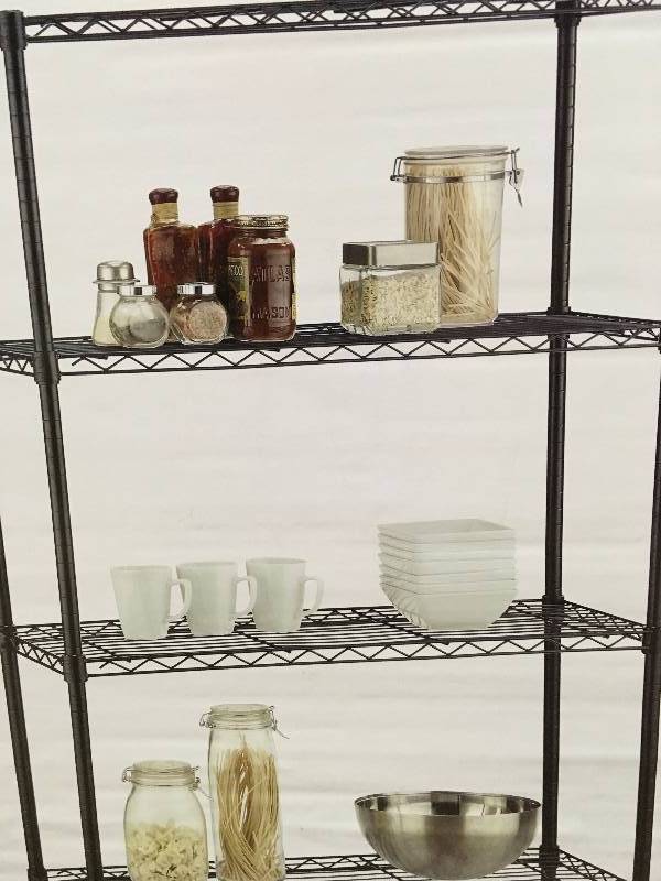 lot 76 image: HDX 54 in. H x 36 in. W x 14 in. D 4 Shelf Steel Unit in Black