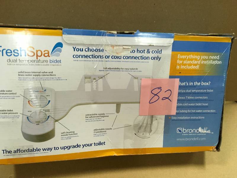 lot 82 image: Brondell Dual Temperature Bidet Attachment in White