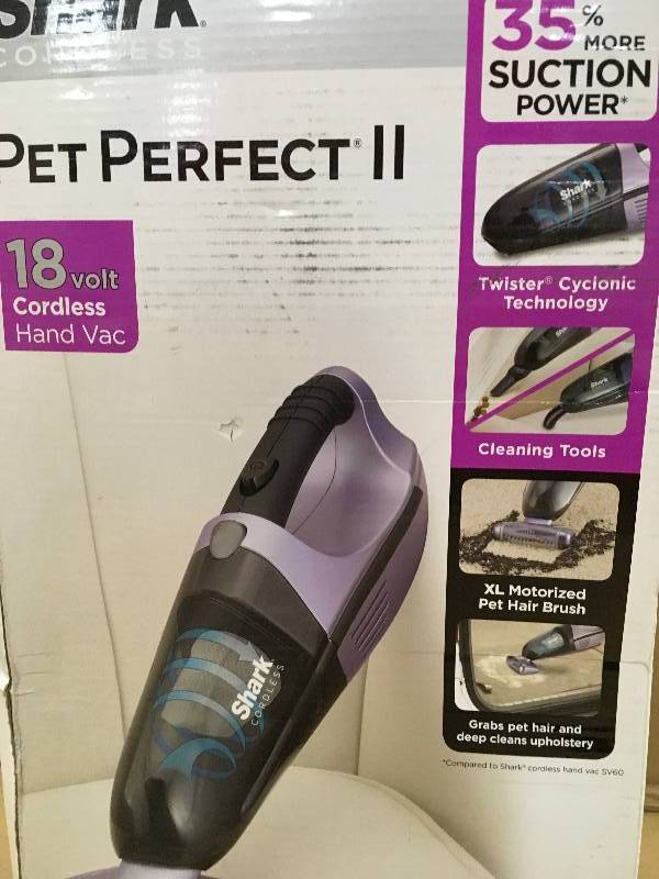 lot 105 image: shark Pet Perfect II Cordless Handheld Vacuum used in working condition