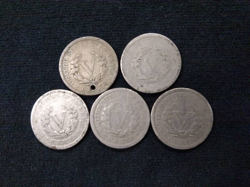 1894, 99, 1900, 01, & 02 V Nickels...