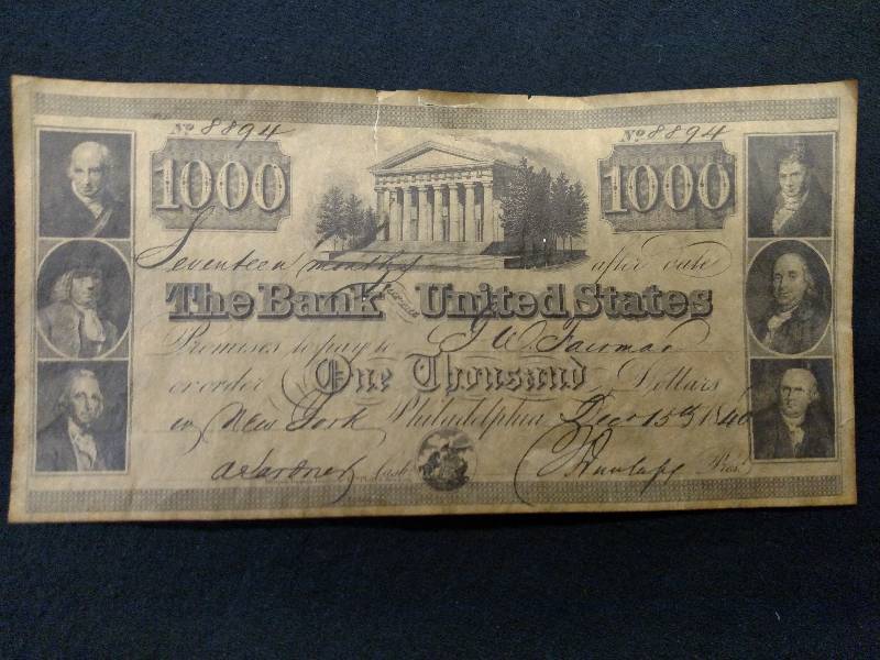Replica 1840 U S Banknote One Thou Usa Coins Currency 20 Replica 1840 U S Banknote One Thou
