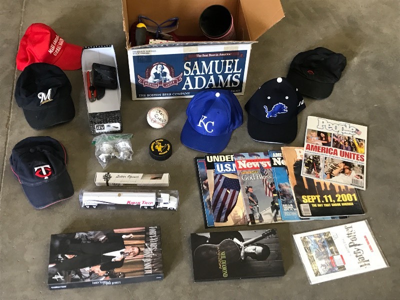 lot 47 image: Box Of Assorted Sports Hats, Colle...
