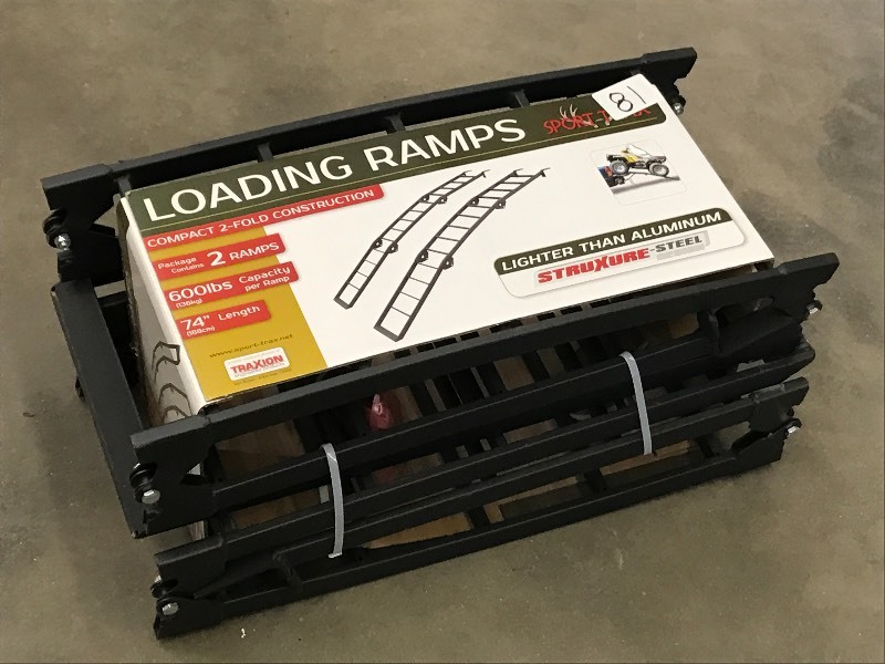 lot 81 image: New 600# Folding Steel Utility Ramp...