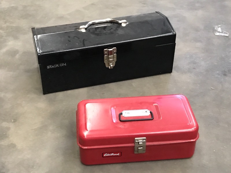 lot 99 image: Lot Of (2) Steel Tool Boxes, Empty ...