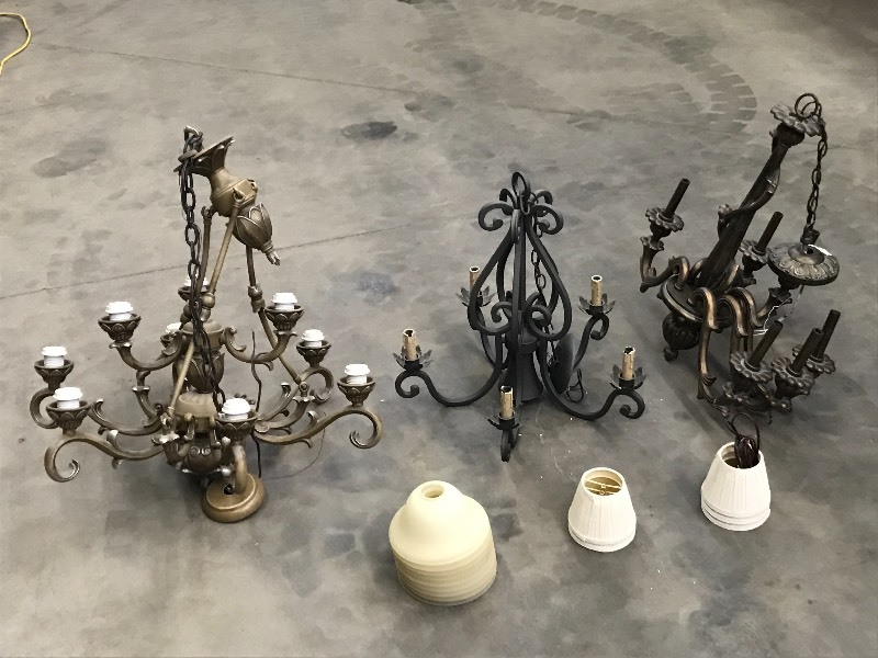 lot 100 image: Lot Of (3) 115Volt Chandeliers ...