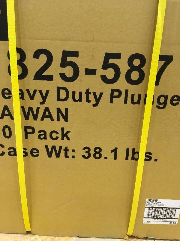 lot 48 image: Heavy Duty Plunger 3 pack 19 Recycle PVC form handle ringed force cup HDX 30 pcs total