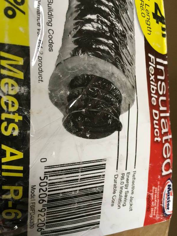 lot 55 image: Master Flow Insulated Flexible Duct 25 ft Lenght Class 1 not used