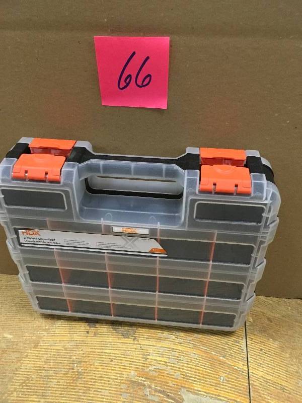 lot 66 image: HDX 13 in. 34-Compartment Double Sided Small Parts Organizer