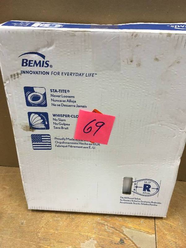 lot 69 image: BEMIS Slow Close Round Closed Front Toilet Seat in White