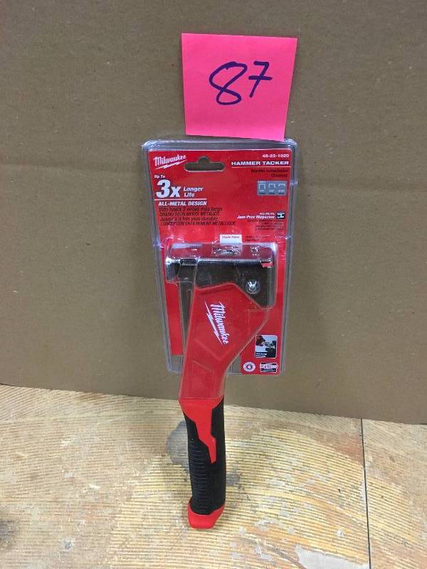 lot 87 image: Milwaukee 14.1 in. Hammer Tacker not used