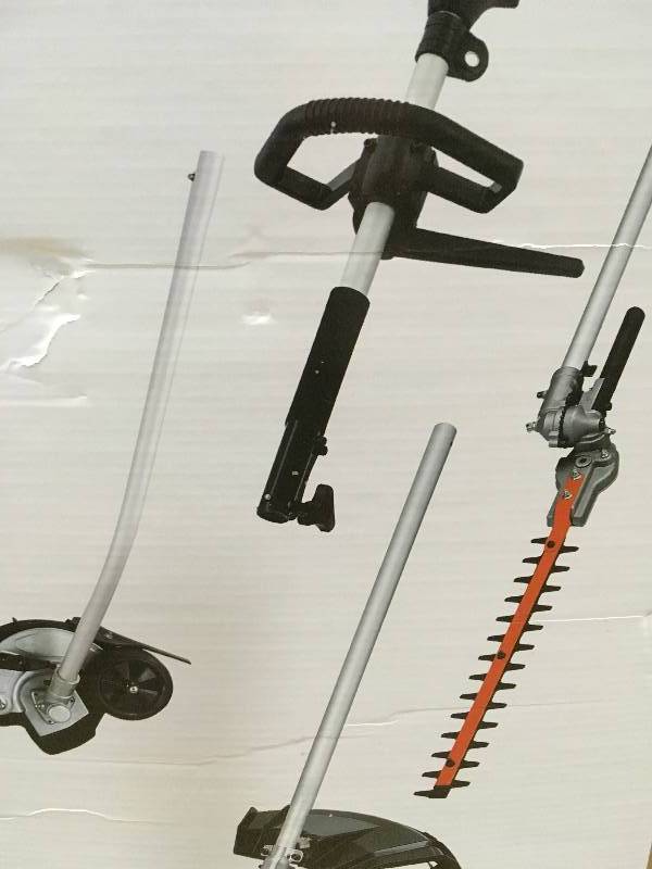 lot 90 image: 2-Cycle 26cc Gas Full Crank Shaft 4-in-1 Multi-Function String Trimmer in good conditions