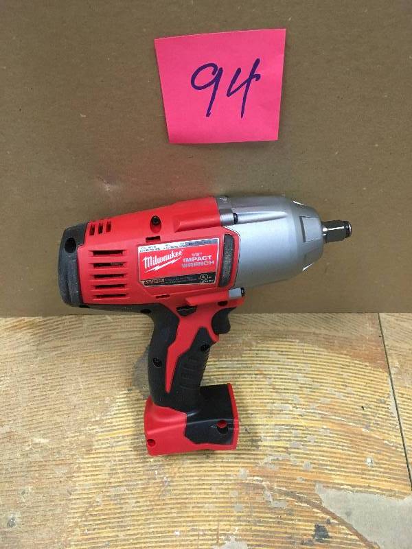 lot 94 image: Milwaukee M18 FUEL 18-Volt Lithium-Ion Brushless Cordless 12 in. Impact Wrench W Friction Ring (Tool-Only) not used